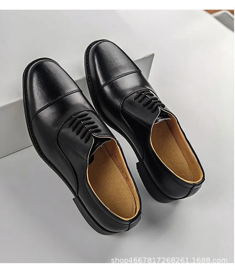 Men's Black Leather Dress Shoes Business Casual Oxford Style Plus Size Available Comfortable Walking Shoes for Work and Formal Occasions thumbnail 6