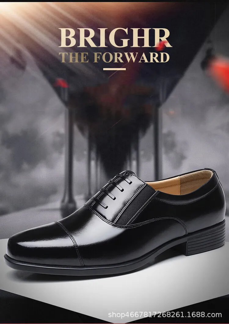 Men's Black Leather Dress Shoes Business Casual Oxford Style Plus Size Available Comfortable Walking Shoes for Work and Formal Occasions showcase 2