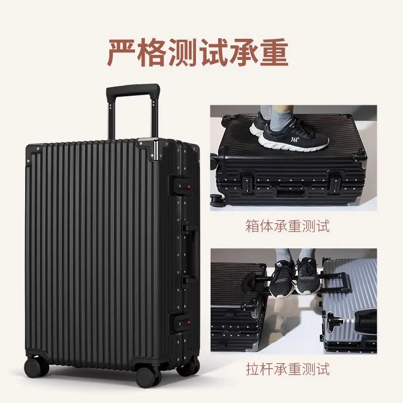 Large Capacity Women's Rolling Luggage Set | Durable Leather Trolley Suitcase with Password Lock | 20-inch Carry-on Spinner Wheels for Travel thumbnail 3