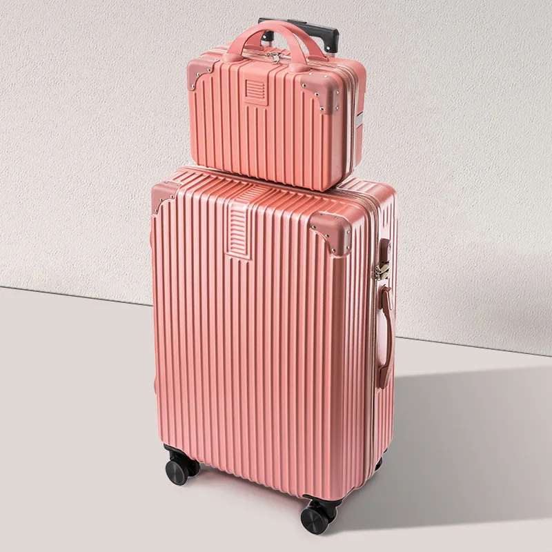 Large Capacity Women's Rolling Luggage Set | Durable Leather Trolley Suitcase with Password Lock | 20-inch Carry-on Spinner Wheels for Travel thumbnail 10