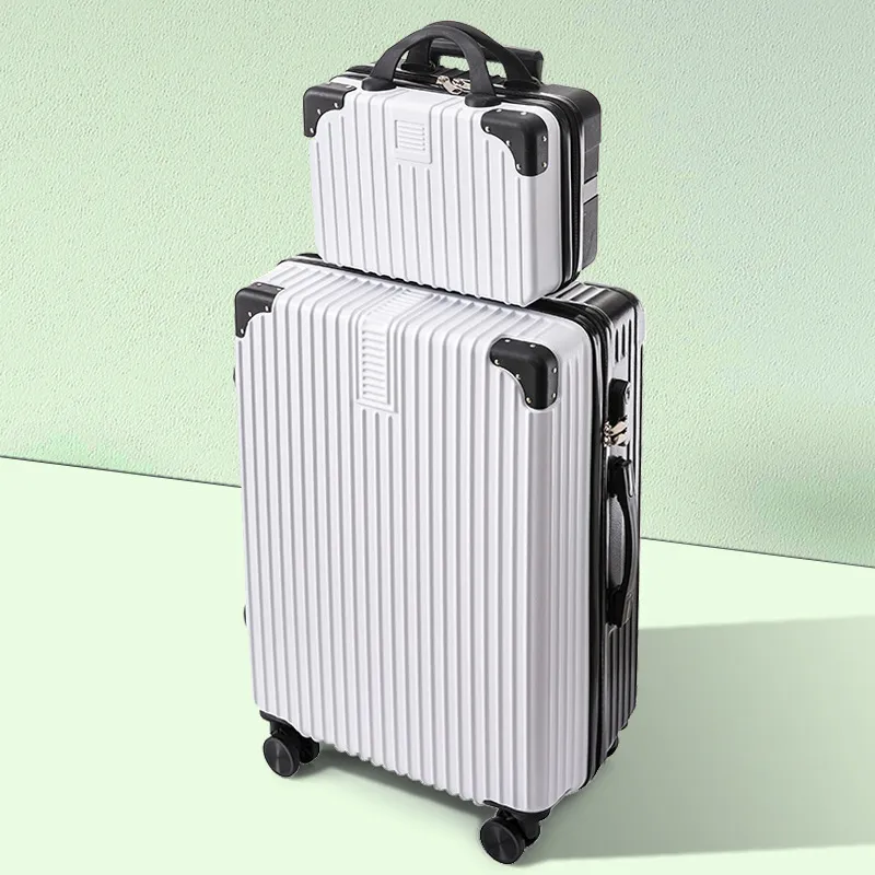 Large Capacity Women's Rolling Luggage Set | Durable Leather Trolley Suitcase with Password Lock | 20-inch Carry-on Spinner Wheels for Travel thumbnail 9