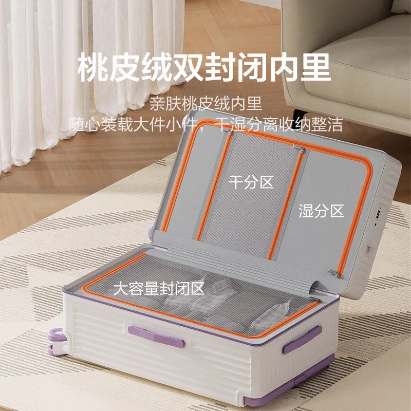 Large Capacity Trolley Suitcase with Front Opening - Durable Anti-Shock Travel Luggage with Wheels for Men and Women thumbnail 2