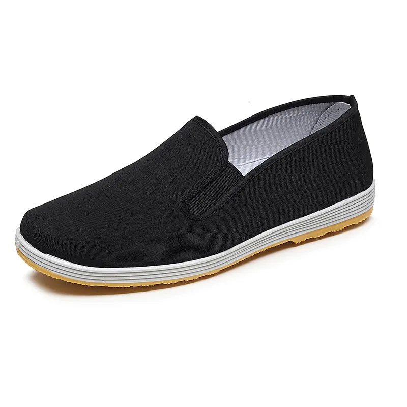 Men's Old Beijing Style Cloth Shoes - Comfortable Non-Slip Work Shoes for Middle-Aged and Elderly Men - Black Fabric Casual Footwear thumbnail 5