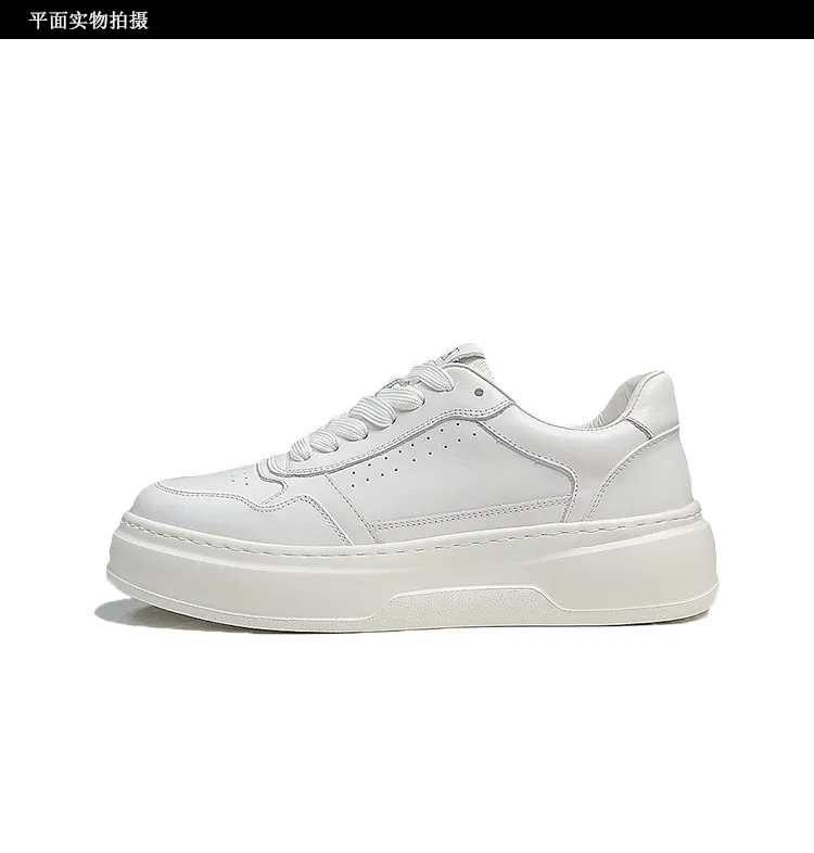 Men's Air Force 1 Pure White Leather Sneakers - Comfortable Thick Sole Trendy Shoes for All Seasons - Casual Fashion Footwear showcase 20