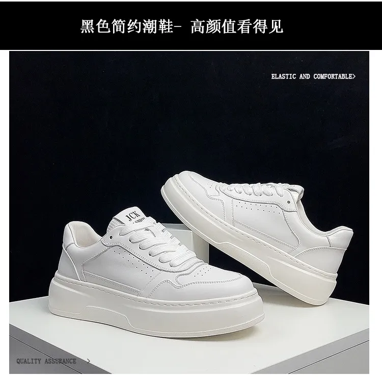 Men's Air Force 1 Pure White Leather Sneakers - Comfortable Thick Sole Trendy Shoes for All Seasons - Casual Fashion Footwear showcase 16