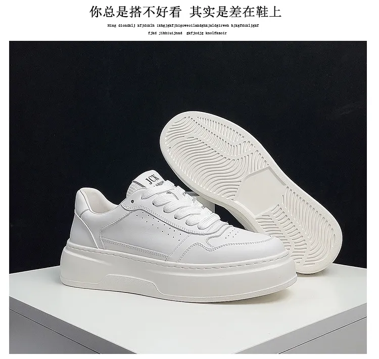 Men's Air Force 1 Pure White Leather Sneakers - Comfortable Thick Sole Trendy Shoes for All Seasons - Casual Fashion Footwear showcase 19