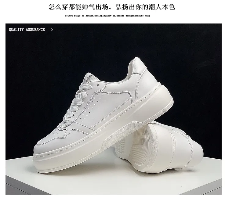 Men's Air Force 1 Pure White Leather Sneakers - Comfortable Thick Sole Trendy Shoes for All Seasons - Casual Fashion Footwear showcase 18