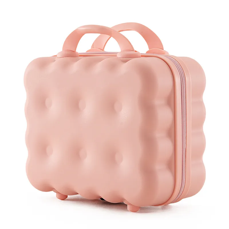 Cute Cartoon 14-inch Rolling Luggage Suitcase, Nail Art Storage Box, Macaron Color, Large Capacity, Portable Carry-on Trolley Case for Girls thumbnail 5