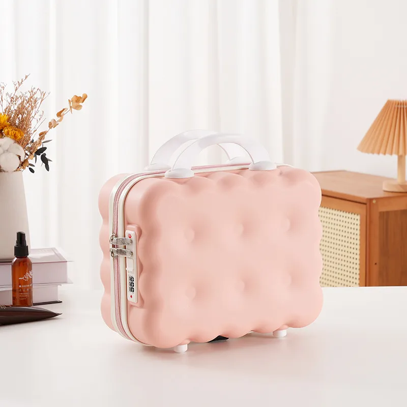 Cute Cartoon 14-inch Rolling Luggage Suitcase, Nail Art Storage Box, Macaron Color, Large Capacity, Portable Carry-on Trolley Case for Girls thumbnail 9