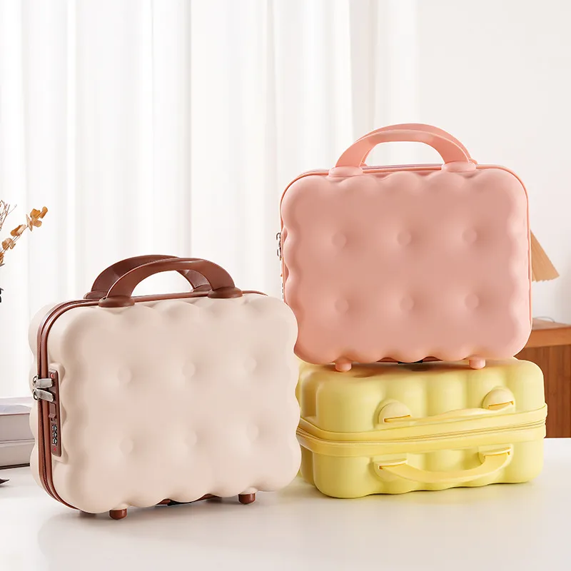 Cute Cartoon 14-inch Rolling Luggage Suitcase, Nail Art Storage Box, Macaron Color, Large Capacity, Portable Carry-on Trolley Case for Girls thumbnail 2