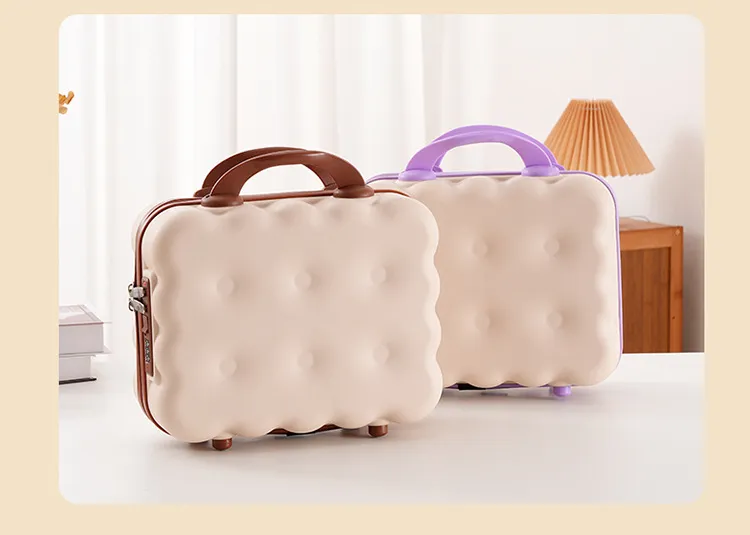 Cute Cartoon 14-inch Rolling Luggage Suitcase, Nail Art Storage Box, Macaron Color, Large Capacity, Portable Carry-on Trolley Case for Girls showcase 18