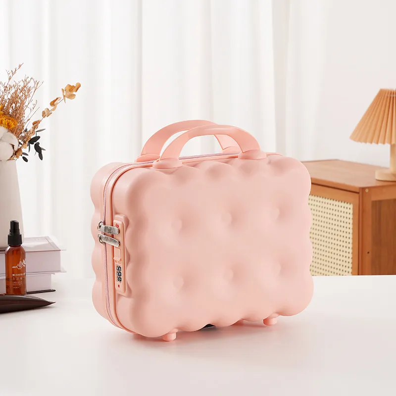 Cute Cartoon 14-inch Rolling Luggage Suitcase, Nail Art Storage Box, Macaron Color, Large Capacity, Portable Carry-on Trolley Case for Girls thumbnail 7