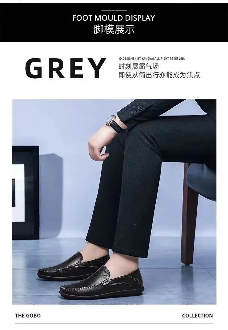 Men's Leather Loafers Slip-On Driving Shoes - Breathable Low-Top Casual Business Shoes - Soft Leather Soft Sole Comfortable Everyday Wear showcase 8