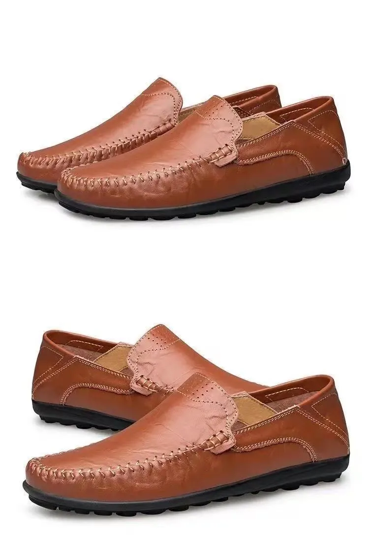 Men's Leather Loafers Slip-On Driving Shoes - Breathable Low-Top Casual Business Shoes - Soft Leather Soft Sole Comfortable Everyday Wear showcase 18