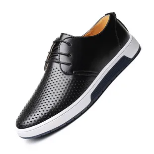 Men's Pointed Toe Leather Dress Shoes - Lace-Up Business Casual Footwear for All Seasons - Plus Size Available showcase 13
