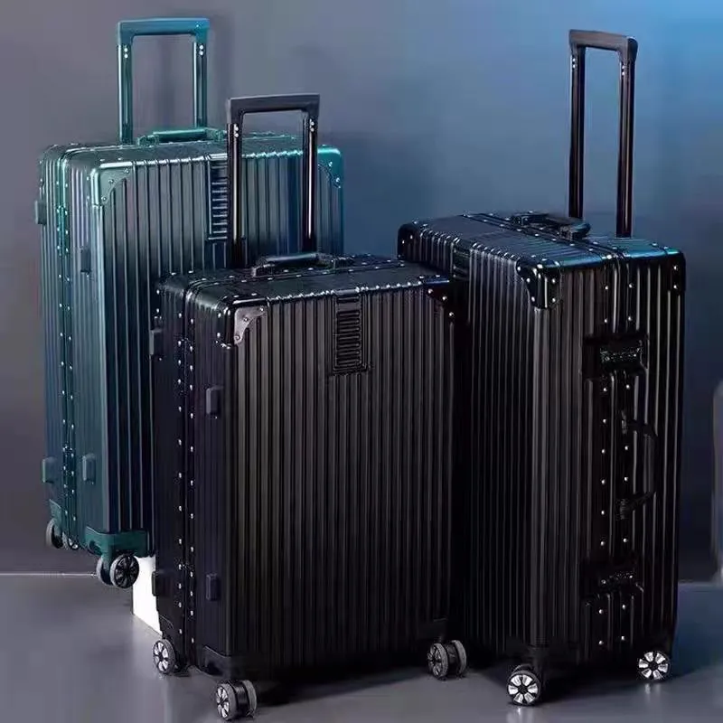20-inch Large Capacity Luggage Suitcase with Password Lock, Aluminum Frame, Thickened Business Travel Rolling Case for Boarding thumbnail 1