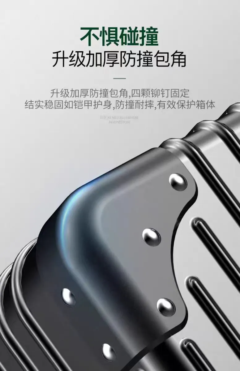 20-inch Large Capacity Luggage Suitcase with Password Lock, Aluminum Frame, Thickened Business Travel Rolling Case for Boarding showcase 10