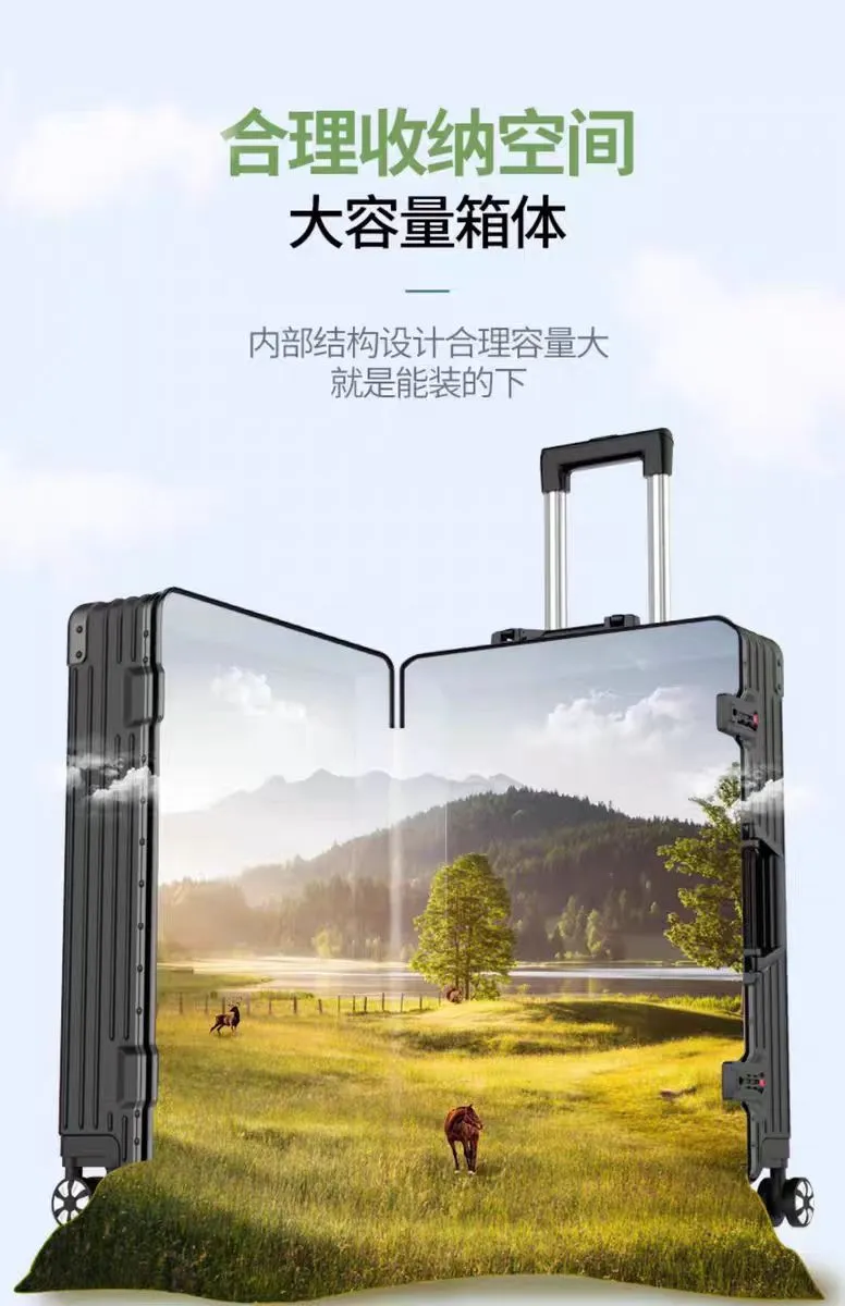 20-inch Large Capacity Luggage Suitcase with Password Lock, Aluminum Frame, Thickened Business Travel Rolling Case for Boarding showcase 16