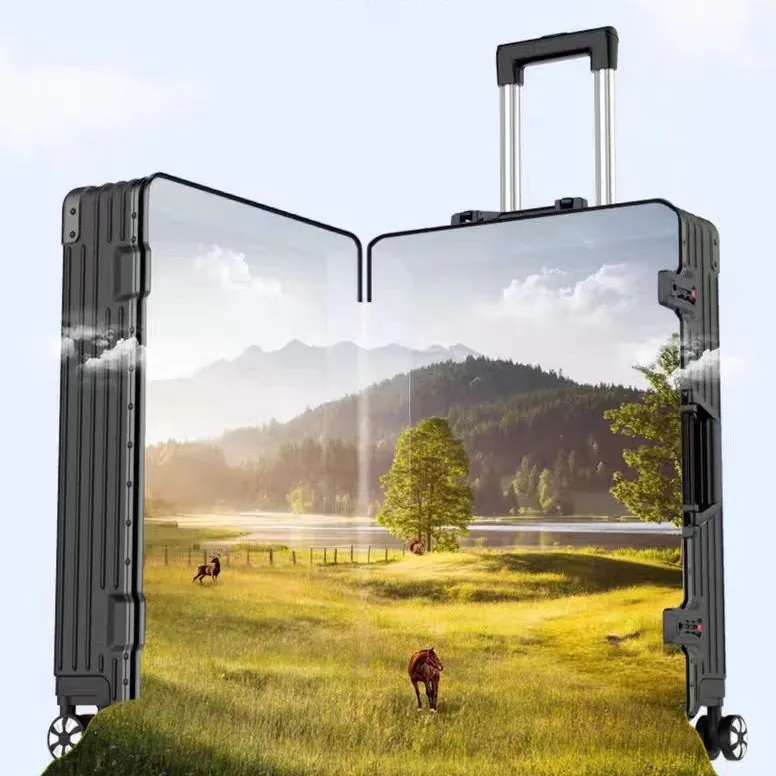 20-inch Large Capacity Luggage Suitcase with Password Lock, Aluminum Frame, Thickened Business Travel Rolling Case for Boarding thumbnail 4