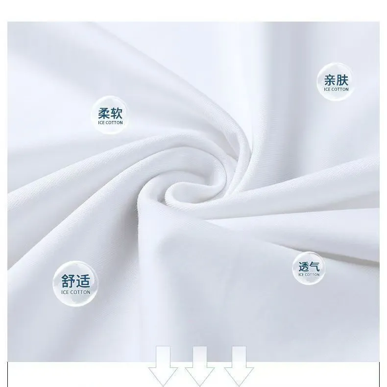 Men's Summer Milk Silk T-Shirt - Lightweight, Breathable Short Sleeve Tee - Loose Fit, Non-Transparent Undershirt - Casual Top for Hot Weather - Factory Direct showcase 3