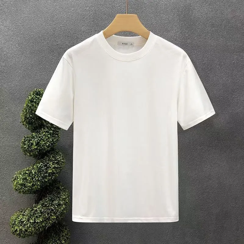 Men's Summer Milk Silk T-Shirt - Lightweight, Breathable Short Sleeve Tee - Loose Fit, Non-Transparent Undershirt - Casual Top for Hot Weather - Factory Direct thumbnail 3