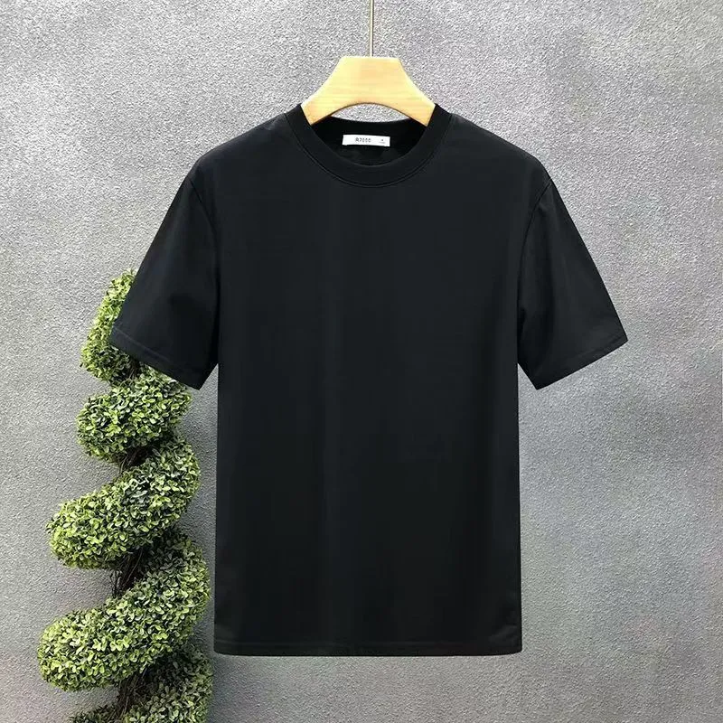 Men's Summer Milk Silk T-Shirt - Lightweight, Breathable Short Sleeve Tee - Loose Fit, Non-Transparent Undershirt - Casual Top for Hot Weather - Factory Direct thumbnail 2