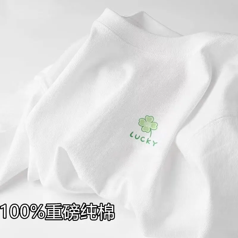 Couple's Matching T-Shirts: Summer Cotton Short Sleeve Tees for Men and Women, Loose Fit, Casual Trendy Tops thumbnail 4