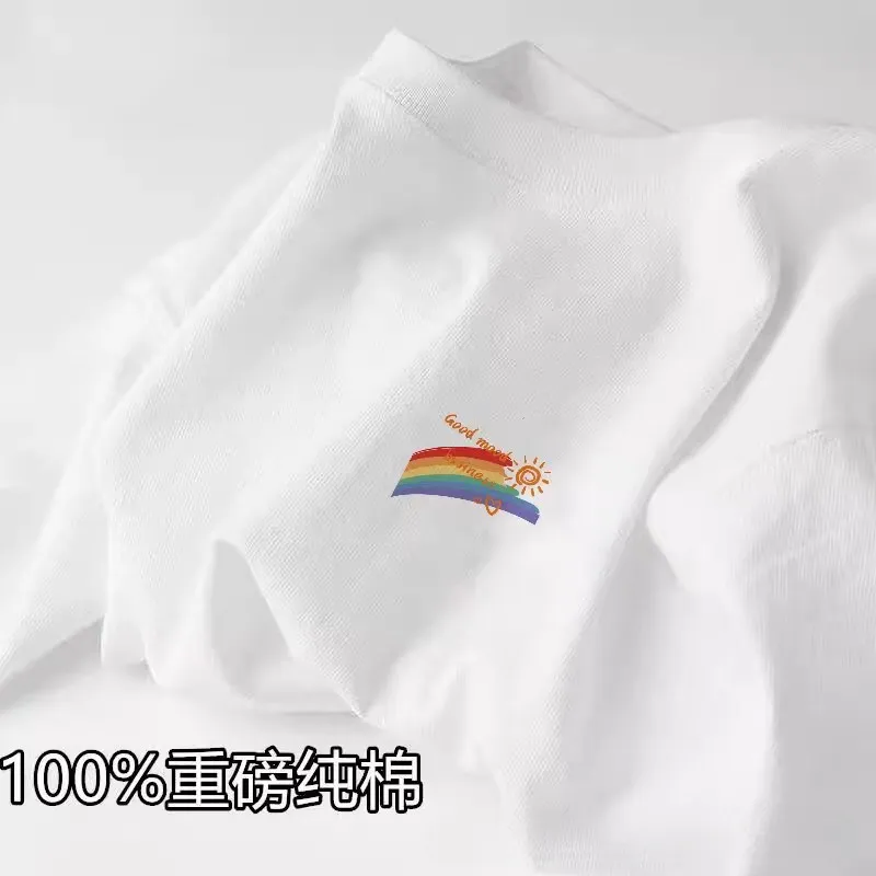 Couple's Matching T-Shirts: Summer Cotton Short Sleeve Tees for Men and Women, Loose Fit, Casual Trendy Tops showcase 20