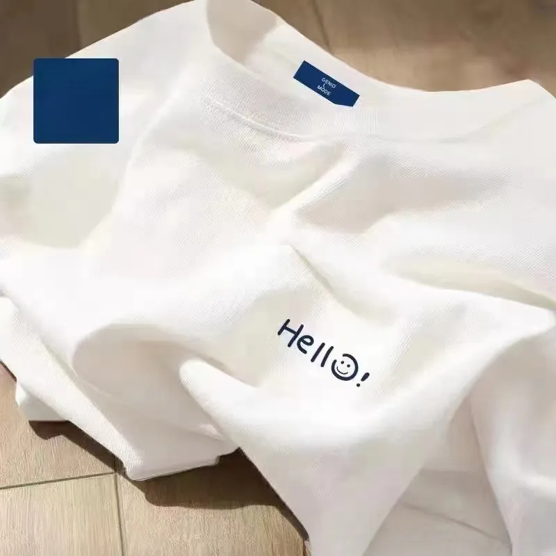 Couple's Matching T-Shirts: Summer Cotton Short Sleeve Tees for Men and Women, Loose Fit, Casual Trendy Tops showcase 15