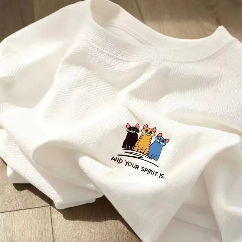 Couple's Matching T-Shirts: Summer Cotton Short Sleeve Tees for Men and Women, Loose Fit, Casual Trendy Tops thumbnail 9