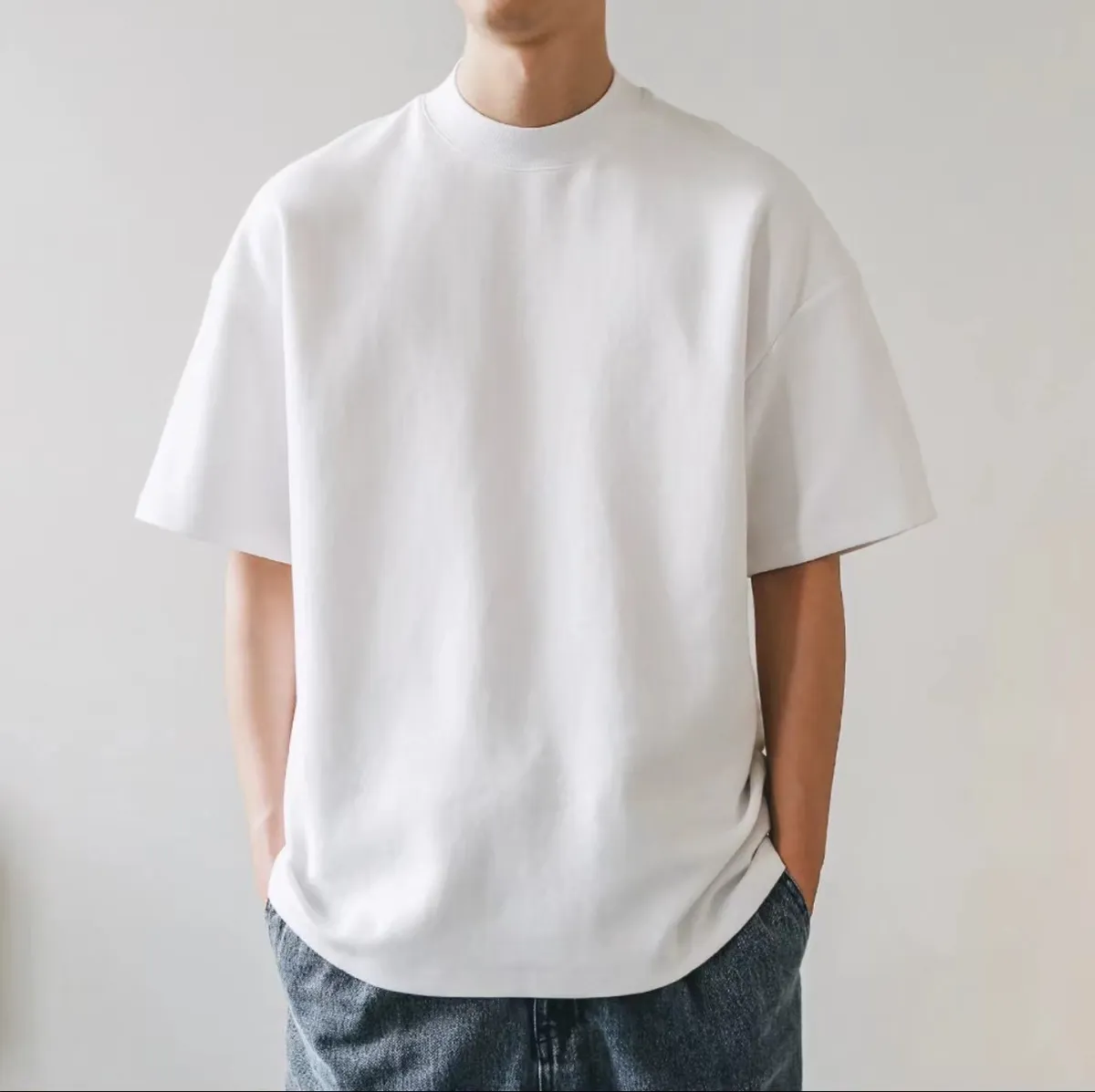 Heavyweight Cotton T-Shirt for Men and Women, Thick Opaque Fabric, Short Sleeves, American Style, Loose Fit, Plus Size Basic Tee showcase 19