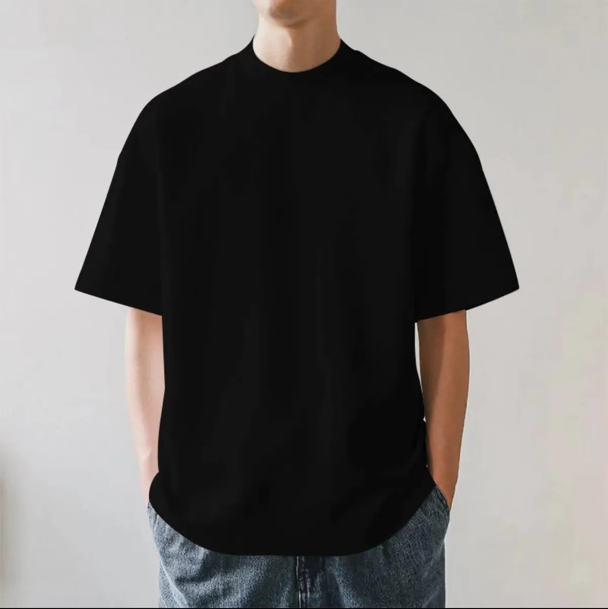 Heavyweight Cotton T-Shirt for Men and Women, Thick Opaque Fabric, Short Sleeves, American Style, Loose Fit, Plus Size Basic Tee showcase 18
