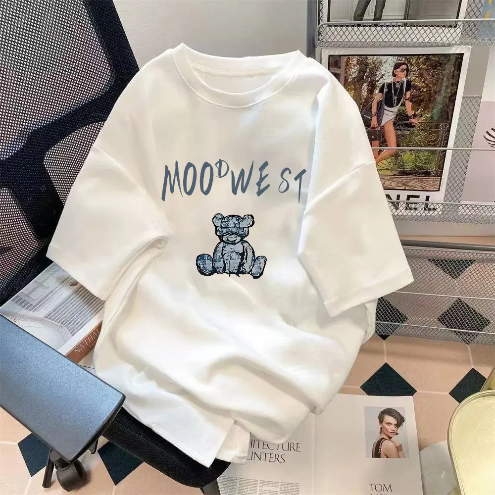 Men's Summer Short Sleeve T-Shirt with Bear Print - Casual Loose Fit Graphic Tee Top for Men and Teens thumbnail 1