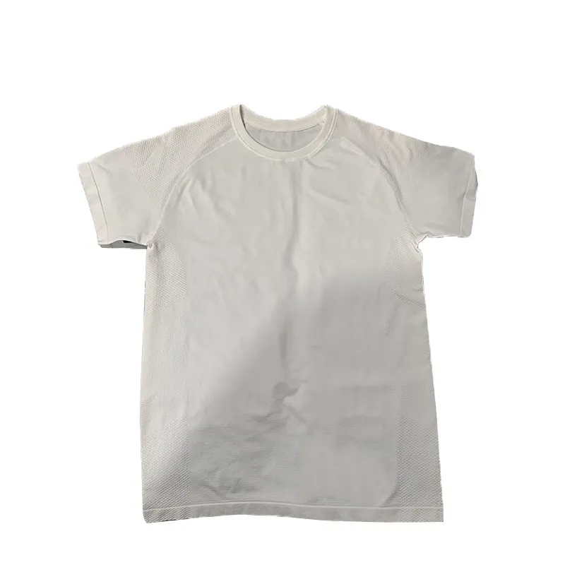 Men's Quick-Drying Compression T-Shirt - Short Sleeve Seamless Jacquard Crewneck Top for Running, Fitness, Gym, and Sports Training thumbnail 5