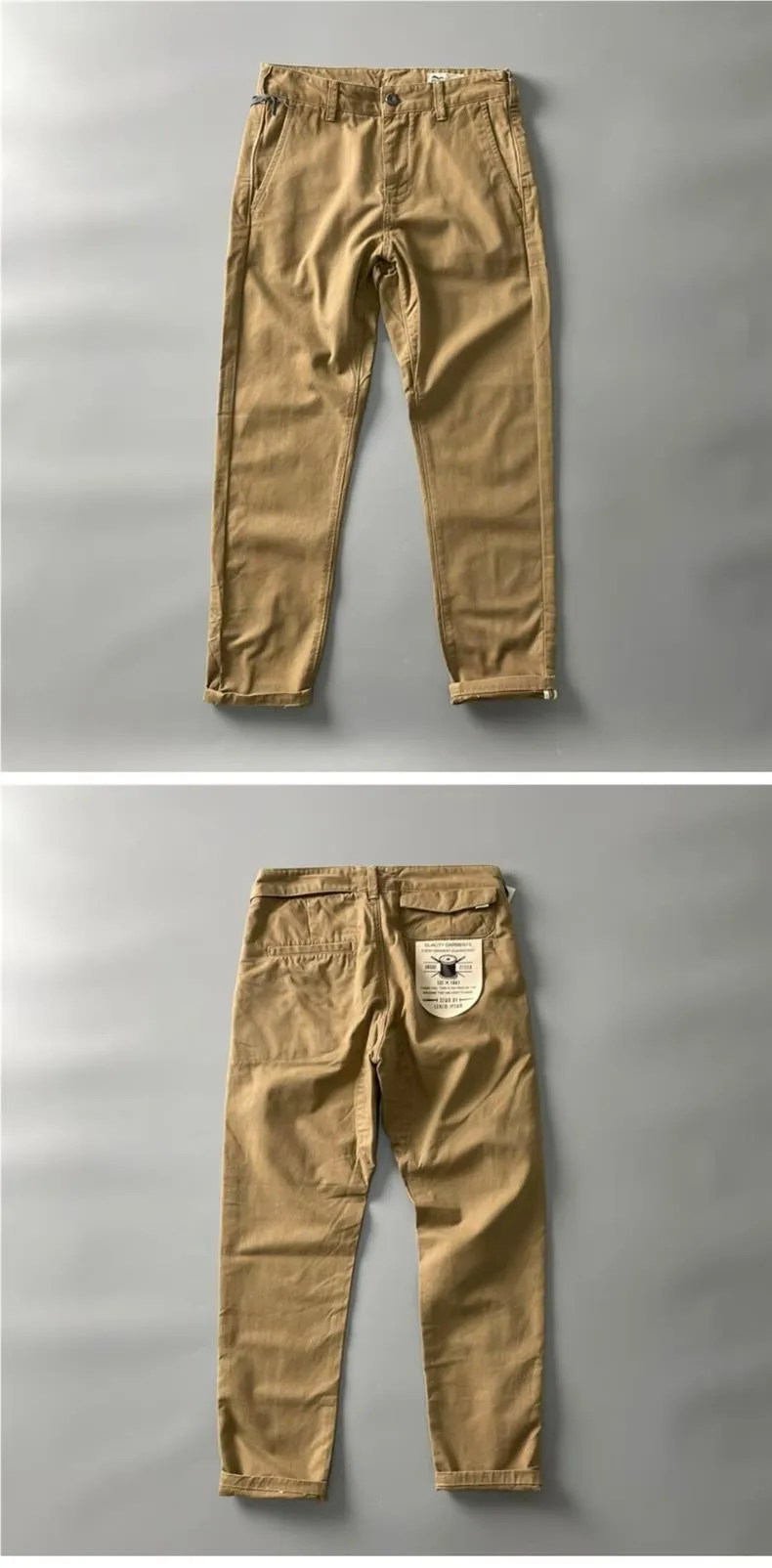 Men's Heavyweight Cotton Cargo Pants, Vintage Washed Multi-Pocket Relaxed Fit Straight Leg Work Trousers for Casual Wear showcase 4