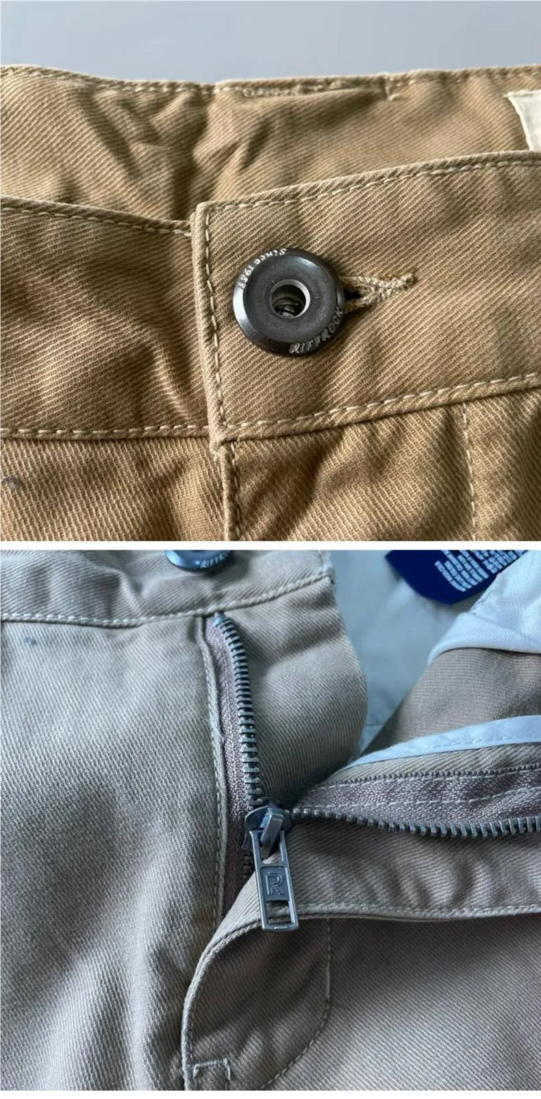 Men's Heavyweight Cotton Cargo Pants, Vintage Washed Multi-Pocket Relaxed Fit Straight Leg Work Trousers for Casual Wear showcase 10