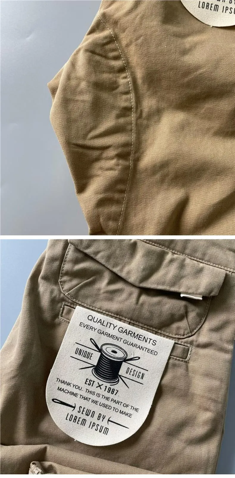 Men's Heavyweight Cotton Cargo Pants, Vintage Washed Multi-Pocket Relaxed Fit Straight Leg Work Trousers for Casual Wear showcase 12