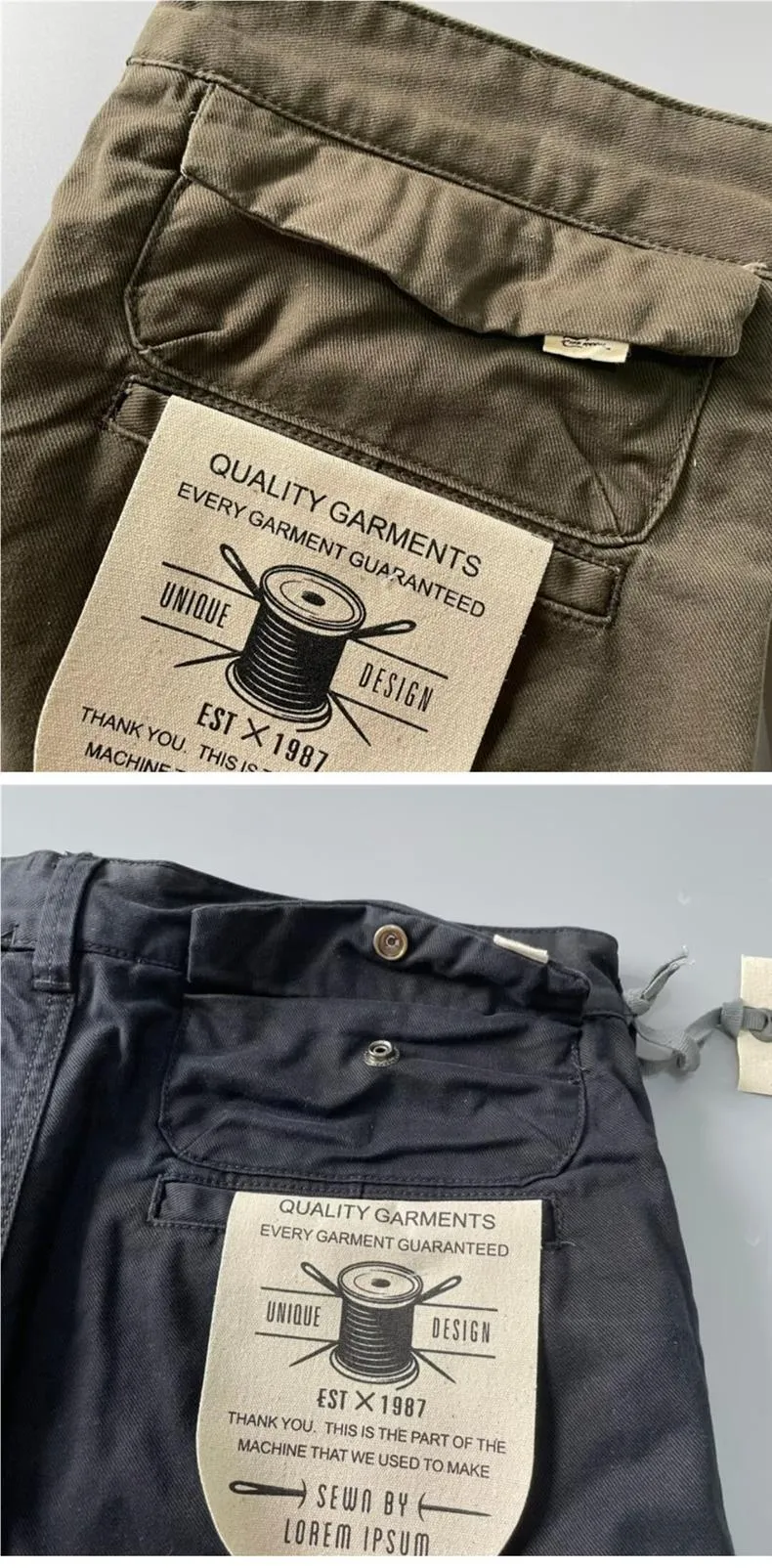 Men's Heavyweight Cotton Cargo Pants, Vintage Washed Multi-Pocket Relaxed Fit Straight Leg Work Trousers for Casual Wear showcase 15