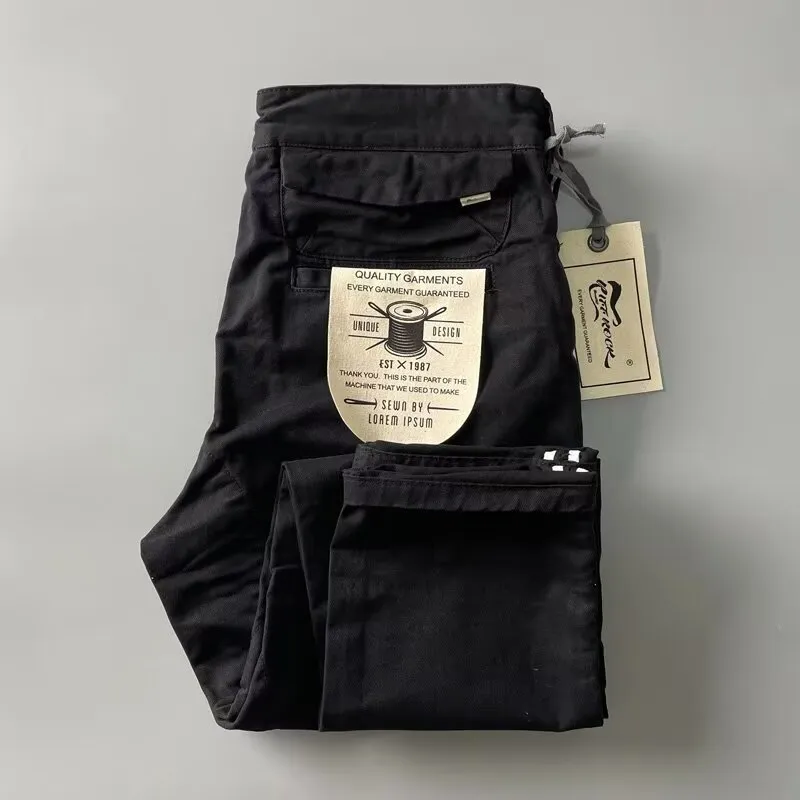 Men's Heavyweight Cotton Cargo Pants, Vintage Washed Multi-Pocket Relaxed Fit Straight Leg Work Trousers for Casual Wear thumbnail 6
