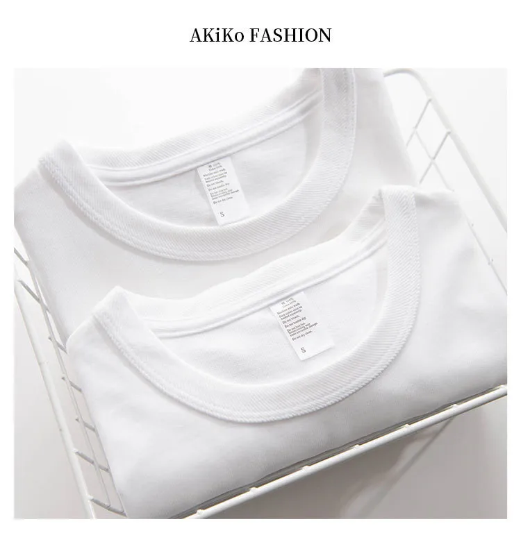 Men's Heavyweight Cotton Long Sleeve T-Shirt - 300g Black and White Crew Neck Casual Basic Tee for Spring/Autumn showcase 8