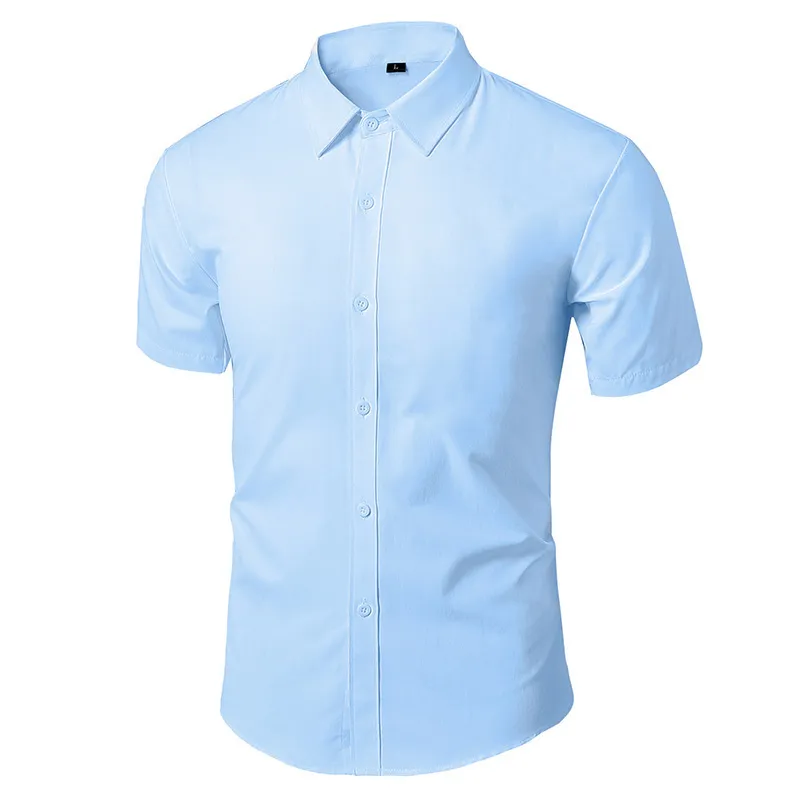 Men's White Long Sleeve Dress Shirt - Non-Iron Slim Fit Business Casual Korean Style Professional Work Shirt for Men thumbnail 10