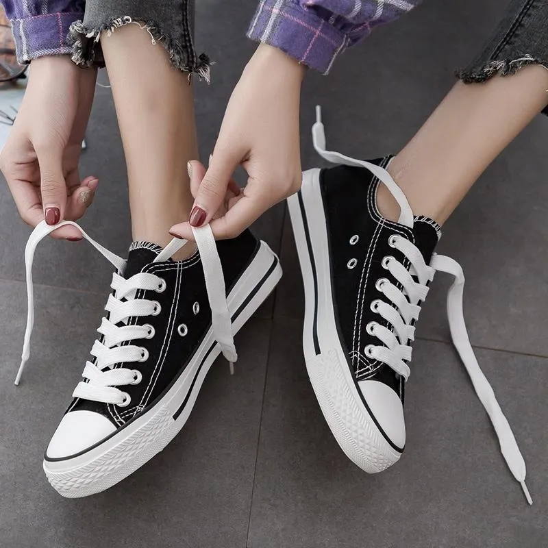 Women's Canvas Sneakers 2025 Spring Autumn Classic Korean Style White Shoes Student Casual Sneakers Couple Style Men's Shoes Wholesale thumbnail 1