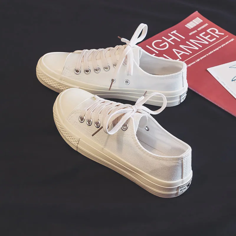 Women's Canvas Sneakers 2025 Spring Autumn Classic Korean Style White Shoes Student Casual Sneakers Couple Style Men's Shoes Wholesale thumbnail 9