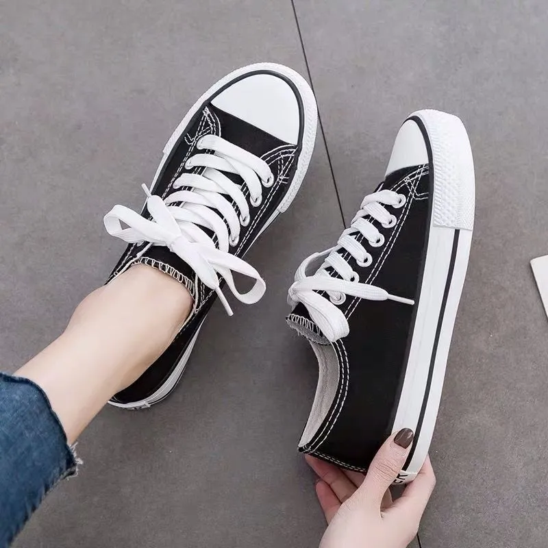 Women's Canvas Sneakers 2025 Spring Autumn Classic Korean Style White Shoes Student Casual Sneakers Couple Style Men's Shoes Wholesale thumbnail 2