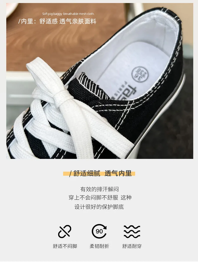 Women's Canvas Sneakers 2025 Spring Autumn Classic Korean Style White Shoes Student Casual Sneakers Couple Style Men's Shoes Wholesale showcase 7