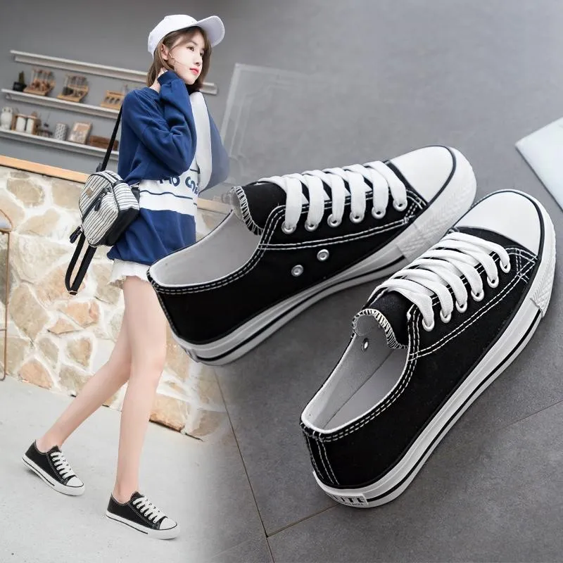 Women's Canvas Sneakers 2025 Spring Autumn Classic Korean Style White Shoes Student Casual Sneakers Couple Style Men's Shoes Wholesale thumbnail 3