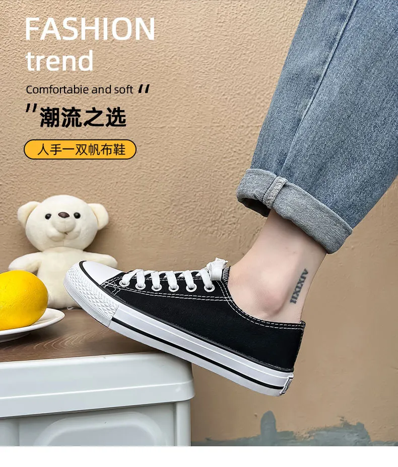 Women's Canvas Sneakers 2025 Spring Autumn Classic Korean Style White Shoes Student Casual Sneakers Couple Style Men's Shoes Wholesale showcase 1