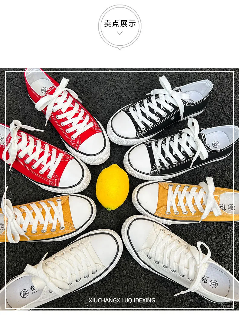 Women's Canvas Sneakers 2025 Spring Autumn Classic Korean Style White Shoes Student Casual Sneakers Couple Style Men's Shoes Wholesale showcase 5