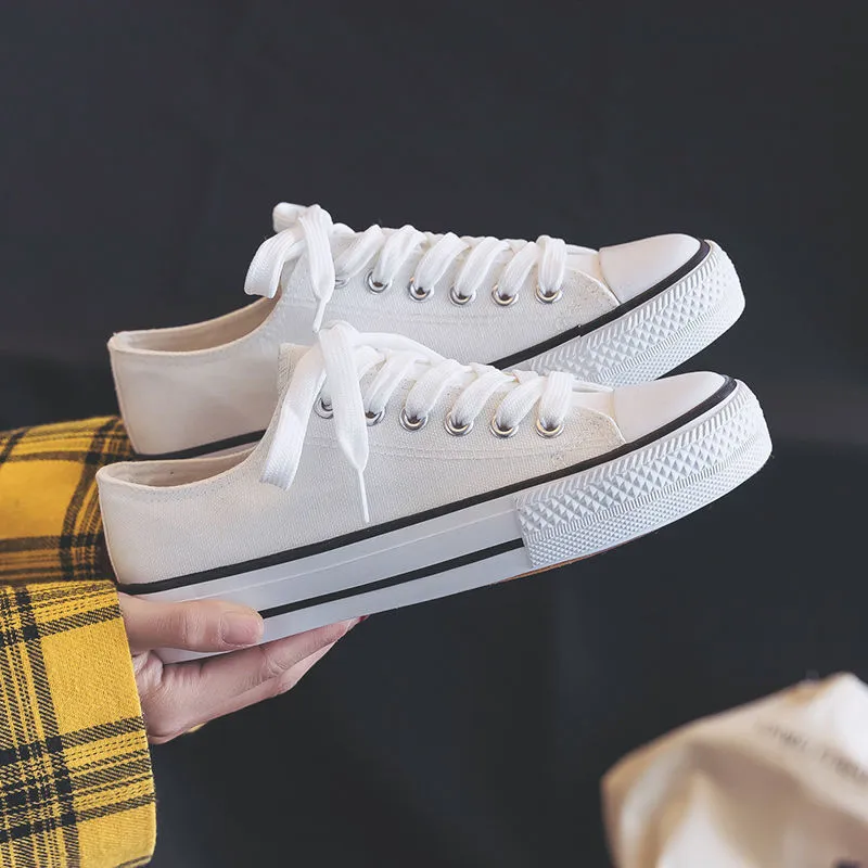 Women's Canvas Sneakers 2025 Spring Autumn Classic Korean Style White Shoes Student Casual Sneakers Couple Style Men's Shoes Wholesale thumbnail 10