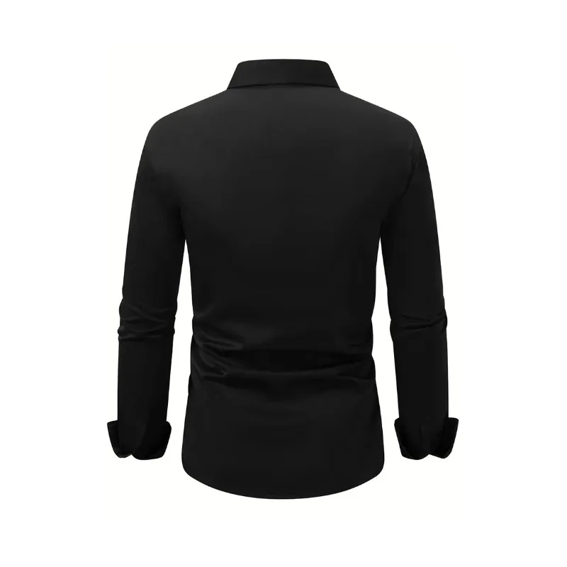 Men's Long Sleeve Dress Shirt Slim Fit Formal Business Casual Button Down Shirt Plus Size Workwear for Office Interview Wedding thumbnail 5